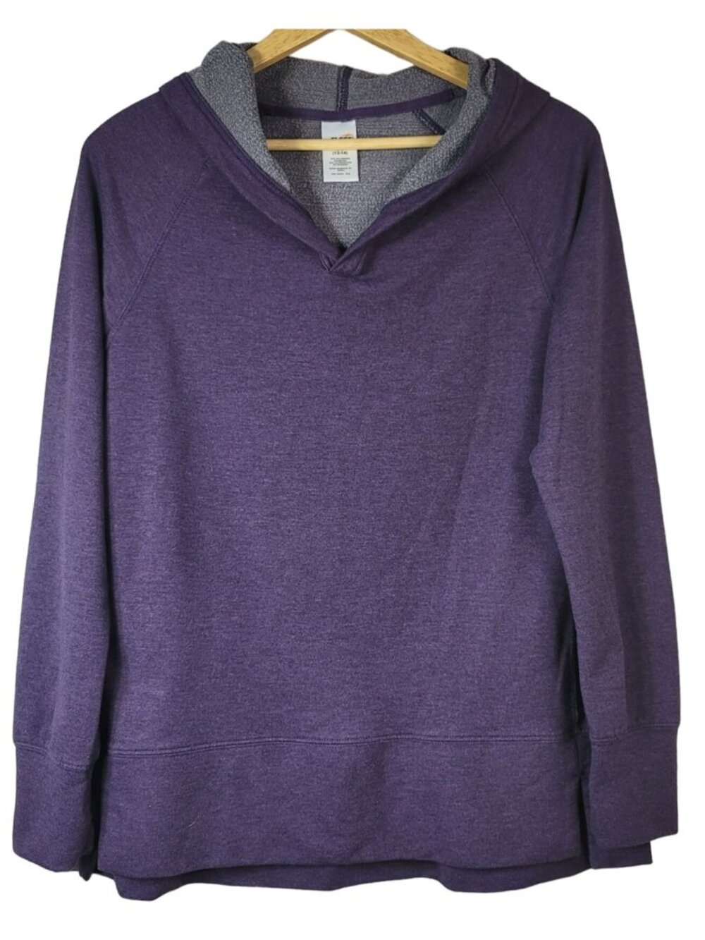 Avia Pullover Hoodie Sweatshirt Purple Size 12 14 Large Long Sleeves AVL48027
